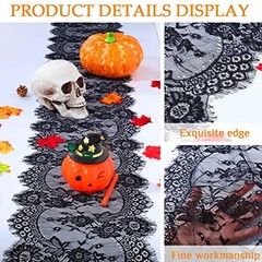 12 Pcs Black Lace Table Runners Rustic Wedding Table 14 x 120 Inch Classic