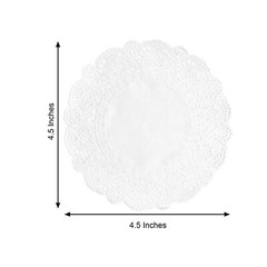 100 WHITE 4″ Round Disposable Lace PAPER DOILIES PLACEMATS Event Party Supplies