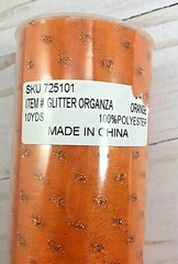 Glitter Organza Roll ORANGE 6″x10 yards Shimmering Sparkle Shiny Sheer Tulle 2x