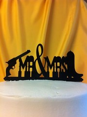 Western Pistol Boot MR & MRS Wedding Cake Topper MADE In USA…..Ships from USA