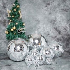16″ Large Silver Glass Hanging Disco Mirror Ball Wedding Party Decorations SALE