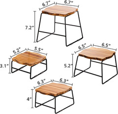 4-Piece Wooden Buffet Risers for Dessert and Food Displays