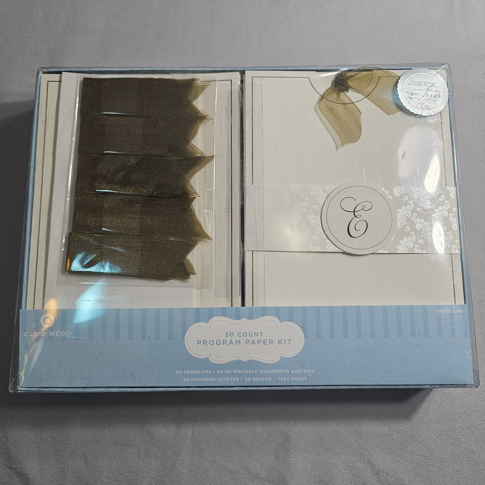 CLUB WEDD 50 Count Program Paper Kit Wedding