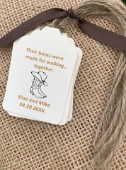 Cowboy Country Western Boots Ranch Wedding Tags 15 Tags Party Favor Tag