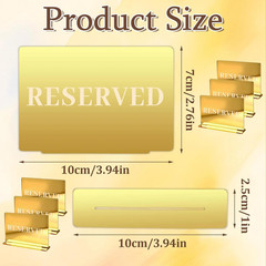 6 Pieces Gold Reserved Table Signs, Reserved Seating Sign, Reserve Signs for Wed