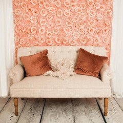 8 Blush Roses and Hydrangea Flowers Mat Wall Backdrop Panels Wedding Decorations