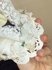 VTG 1950’s? Wedding Topper Lace Plastic 8.5”