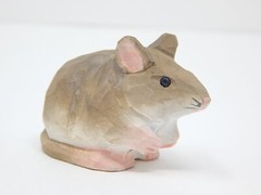 Mouse Cake Top Bride Groom Love Barn Wedding Engagement Carved Wood Statue Rat
