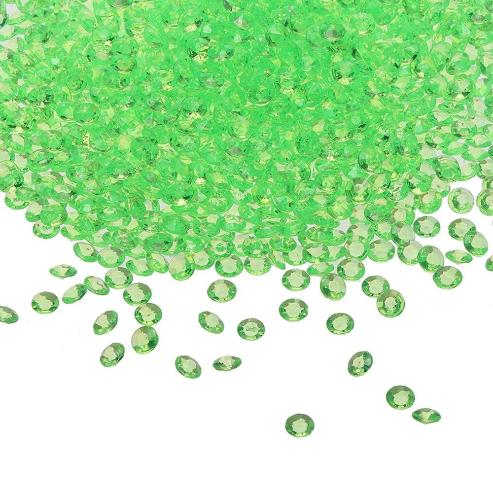 4000 Pcs Acrylic Wedding Table Diamonds 6mm Crystals Gems Grass Green