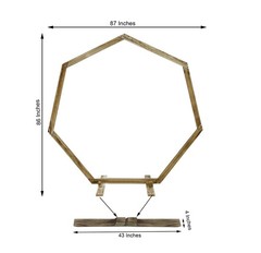 7 ft Natural Heptagon Wood Wedding Arch Backdrop Stand Party Events Decorations
