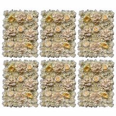 6 Pack Artificial Silk Flower Wall Panels for Wedding & Party Decor