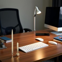 Gold Pen And Pen Stand Round Pen Holder Signing Pen Set Metal Attached To Desk