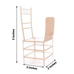 25 CLEAR GOLD Plastic FAVOR BOXES Chair Shaped Gift Holders Party Decorations