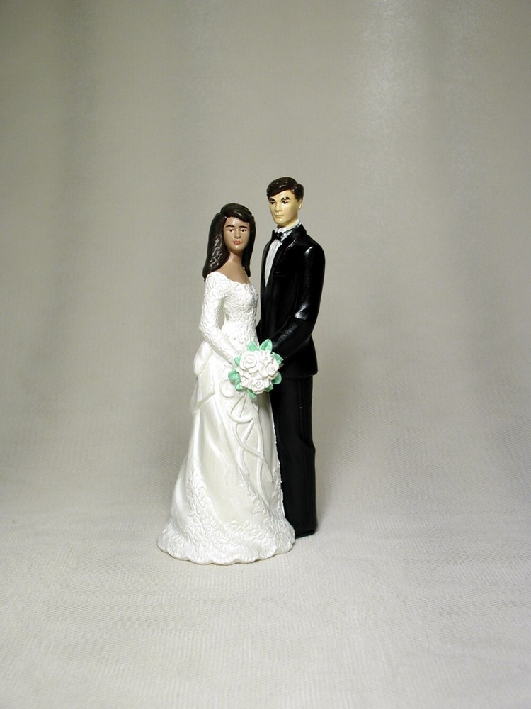 Interracial Caucasian Groom Light Brown Hispanic Indian Bride 4.5″ Wedding OD11