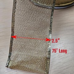 2 NEW Wired Jumbo 2.5″ Ribbon Gold Transparent Christmas Wedding Birthday Gifts