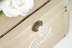 Vintage Wedding Card Box Trunk, Taupe, White, Rustic Card Box, Shabby Chic …..