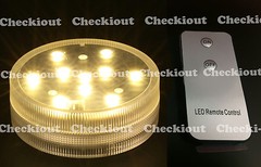 4 Warm White 10 LED Submersible Waterproof Wedding Vase Base Light Floral Remote