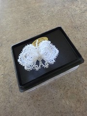 Handcrafted Swiss Lace Dainty Delicate Starched Lace Butterfly Pin