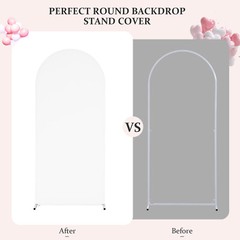 Spandex Archway Backdrop Cover with Zipper for Events Wedding Photoshoot 4–7.2FT