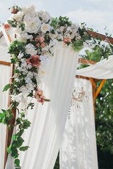 2 Panels Ivory Wedding Arch Drapery 6 Yards Long and 30» Wide Sheer Chiffon …