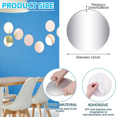 24-Piece Acrylic Round Mirror Trays for Wedding Centerpieces & Home Decor