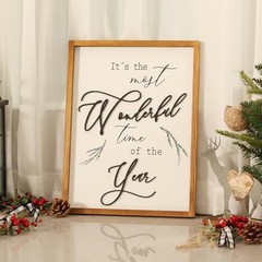 Framed It’s The Most Wonderful Time of The Year Wall Decor 16″L x 12″W Brown