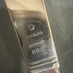 Denmark STERLING Silver Cardinal Cake Knife by Grann & Laglye 11”/28cm