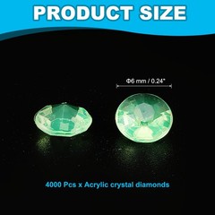 4000 Pcs Acrylic Wedding Table Diamonds 6mm Crystals Gems Grass Green