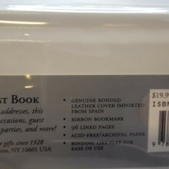 White Leather Guest Book – Genuine Leather – 96 Lined Pages