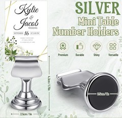 48 Pack Silver Table Number Holders Metal Place Card Photo Memo Stands
