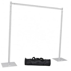 Pipe and Drape Backdrop Stand 10FT x 10FT, Adjustable Backdrop 10x10ft Silver
