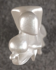 White Ceramic Wedding Cake Topper Bride Groom Modern Abstract