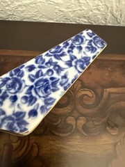 VTG Royal Danube Porcelain Cake & Pie Server Blue Rose Design Serving Utensil
