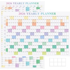 24″ x 36″ Exellewis 2026 Wall Calendar, Folded Large Paper Yearly Planner 12 …