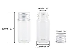 MaxMau 100 10ml Vials Small Mini Tiny Glass Bottles Clear Empty Jars