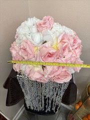 Luxurious Crystal White/Pink Flower Stand Wedding 13in Diameter No Stand Incl