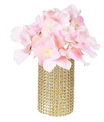 20 Yards Rhinestone Ribbon 2 Rolls Diamond Ribbon for Crafts, Cake, Gold, 8 Row
