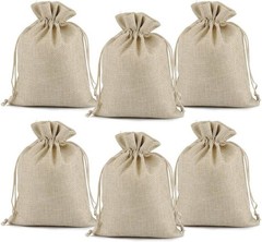 25/50/100 Wedding Hessian Burlap Hessian Jute Favor Gift Bags Drawstring Pouch