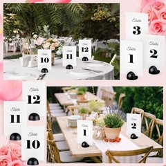 20 Pieces Table Number Cards Round Table Number Stands Modern Cursive Number …