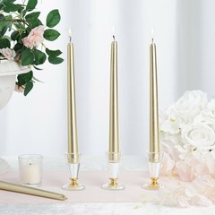 10″ tall Gold Premium Taper Candles Wedding Centerpiece Decorations WHOLESALE