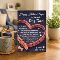 Dog Dad Fathers Day Card, Heartfelt Father Day Greeting Cards from Dog with S…
