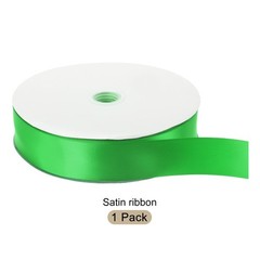 100 Yard Satin Ribbon Double Sided Grosgrain Silk Ribbon, 1.5″/Green