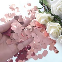 Metallic Foil Confetti 8000 Pcs Shiny Round Table Confetti for Fill Rose Gold