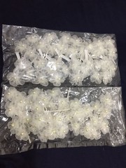 36 Flower Bridal Organza w/Pearls Flowers.3 Flower x12 /per bag.Pick Your Color!