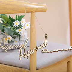 12 Pcs Reserved Signs for Wedding Row Reserved Seating Signs for Chairs Rustic W