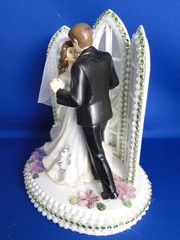New Elegant First Dance Bridal Couple , Chapel mirror Windows Caketop, pink #331