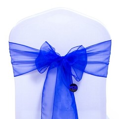 100 Royal Blue Organza Chair Sashes Chair Cover Wider Bows wedding party décor