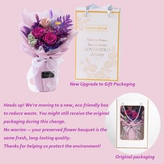 lovenfold Preserved Flowers for Delivery, Purple Rose Bouquets That violet