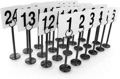 Ring Clip Table Number Card Holders W/ Number Cards Numbers 1–24 Set of 24 8