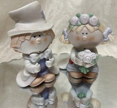 Bumpkins Bisque Porcelain Bride & Groom Figurines Fabrizio George Cake Toppers